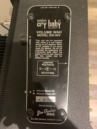 Dunlop EW-95V Mister Cry Baby Super Volume Wah Wah, View more