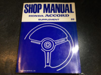 1989 Honda Accord Shop Manual Supplement CA5 CA6 Coupe EX LX EXi