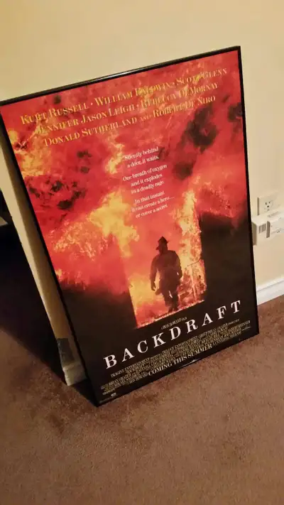 Backdraft Movie Poster 23×35 Framed $75 No Delivery!