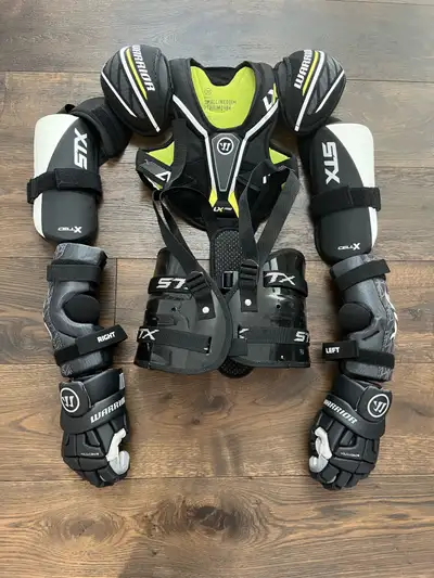 lacrosse gear full set  (like new youth s/m), View more