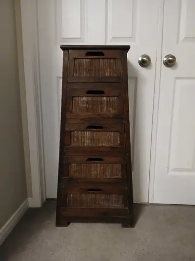 triangular set of wood drawers, View more