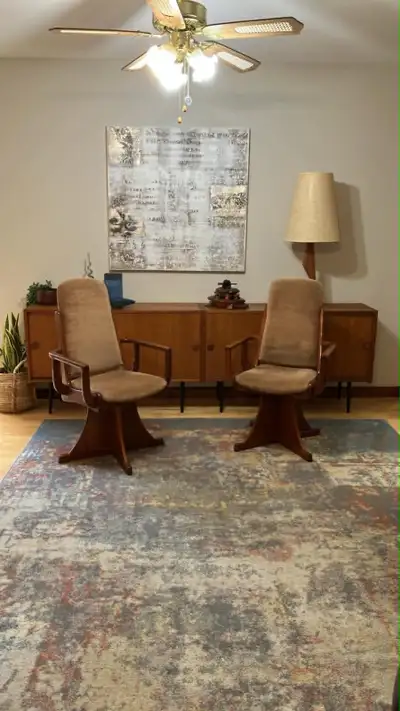 Mid century TEAK TECK. RARE Chaises salle à manger d'appoint piv, View more