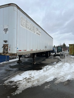 48' Fruehauf 1985 tandem axle trailer, Active CVIP (July). Quick release slider pins, sliding / roll...