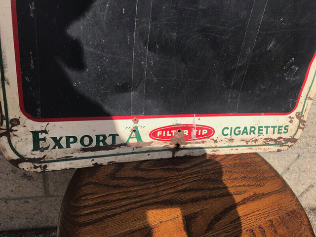 VINTAGE 1957 STMS EXPORT A CIGARETTE CHALKBOARD SIGN in Arts & Collectibles in Mississauga / Peel Region - Image 4