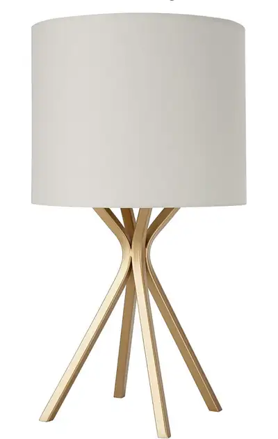 Modern Satin Gold Table Lamp with Linen Shade, View more