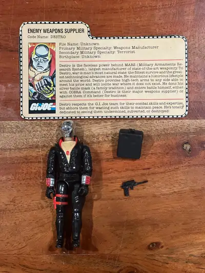 G I Joe Destro from 1983 Check out my other ads for more 80’s G I Joes figures and vehicles. All fro...