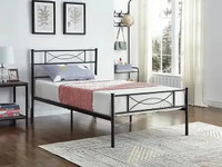IF-154-B Black Metal Single, Double size Bed