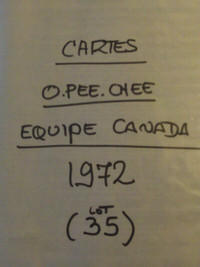 77 CARTES DE HOCKEY VINTAGES EQUIPE CANADA 1971-72