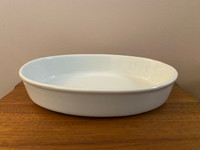 Two (2)  White Porcelain Oval Serving Baking Dishes