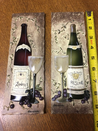 Kate McRostie Wine Bottle Art On Slate Plaque