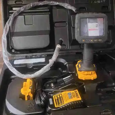 Like New DeWalt 12v Inspection Camera Kit with an extra battery and a DeWalt Inspection Flash light,...