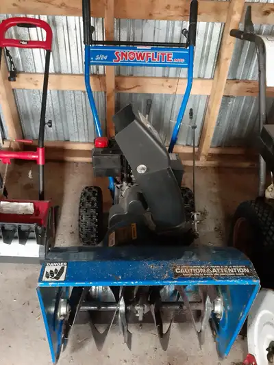 Several walk behind snowblowers ready for new homes. Serviced and ready for snow. MTD, Bolens, Yard-...