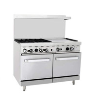 Commercial 4 Burners with 24" Griddle Stove Top Range