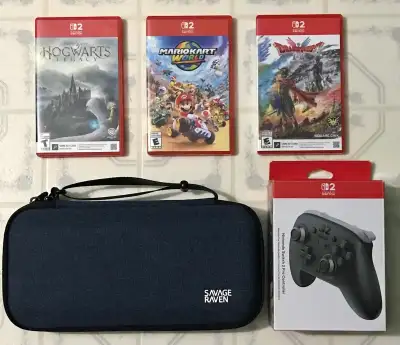 Nintendo Switch 2 pro controller and games for sale. Looking to trade for Mario Tennis Fever (Switch...