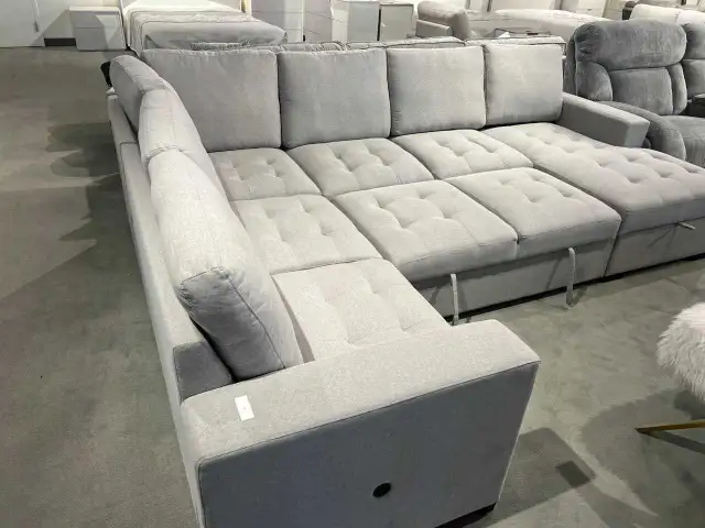 brand new light gray tufted corner sofa for sale  in Couches & Futons in St. Catharines - Image 2