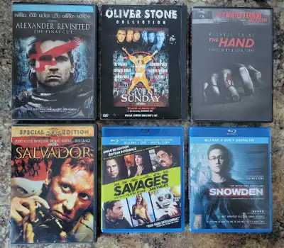 Alexander Revisted: The Final Cut (2 disc) Any Guven Sunday (2 disc) The Hand (Rare) Salvador SOLD S...
