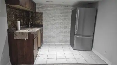 This is full private unit with Common or Garage entrance, sepearte washroom and kitchen. No sharing...