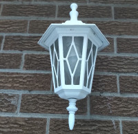 Light Fixture - Outdoor Wall Mounted Lantern Set of 2, White, Al