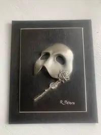 Phantom of the opera pewter wall plaque