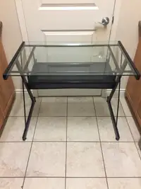 Computer Table With Glass Top Steel Frame