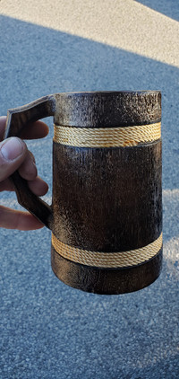Handmade Drinking Wooden Beer Mug Natural Wood