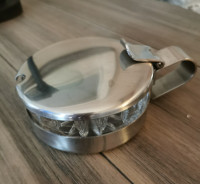 STAINLESS & GLASS BUTTER DISH    REDUCED !!!