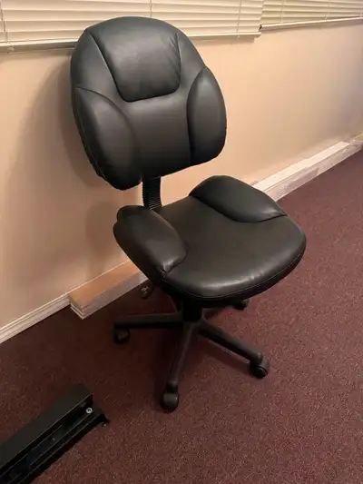 Black Padded Office/Desk Chair - Adjustable & Rolling, View more