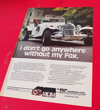 1981 FOX RADAR DETECTOR AD WITH CLASSIC EXCALIBUR KIT CAR RETRO
