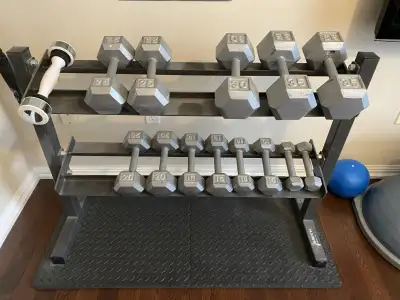 Bodysmith Fixed-Weight Barbell Set w/ Stand – Home Gym, View more