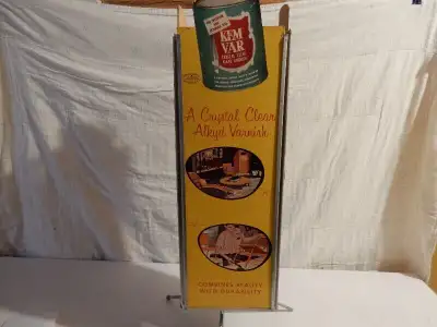 Vintage Kem-Tone paint and varnish countertop display sign. It is four sided and turns so you can vi...