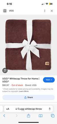 Ugg whitecap throw