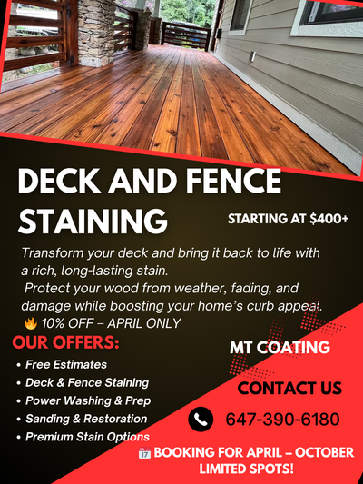 Deck and Fence Premium Staining, Free Estimates, View more