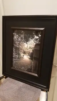 Framed Picture - Gloss Finish, Black Matting, Dark Brown Frame