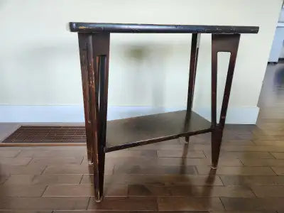 Vintage MCM Solid Wood End Table / Accent Table with Hairpin Leg, View more