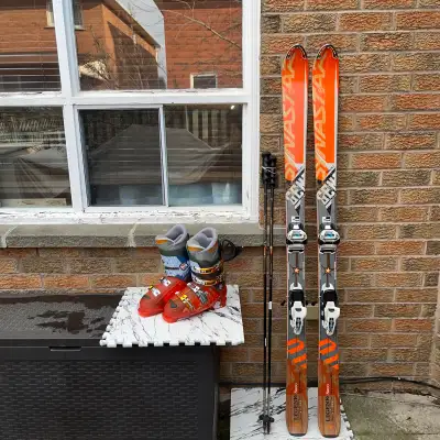 172 ski with boots . After sharpening and waxing Boots I have size 23.5,24.5,25.5,26.5,27.5, 28.5,29...