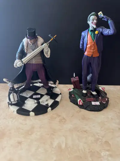 Diamond Select Gallery PVC Statues in excellent condition: Joker…$60 Penguin…$80 or take both for $1...