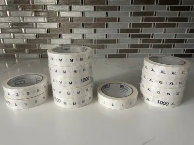 NEW Uline Size Stickers - S, M, L, XL, View more