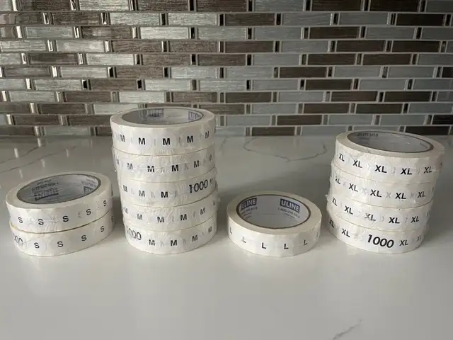 NEW Uline Size Stickers - S, M, L, XL in Other Business & Industrial in Cambridge - Image 2