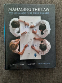 Managing the law fourth edition (hardcover textbook)