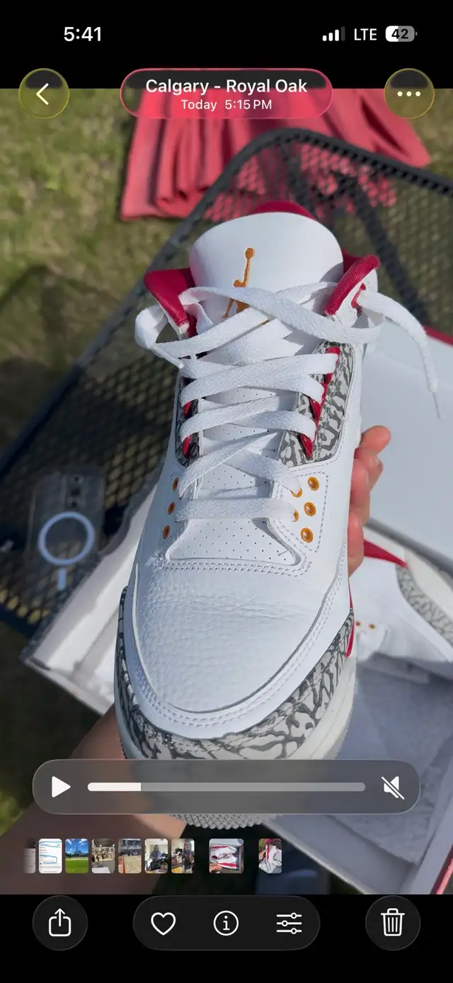 Jordan 3 Cardinal Red Size 9.5 in Men's Shoes in Calgary - Image 3
