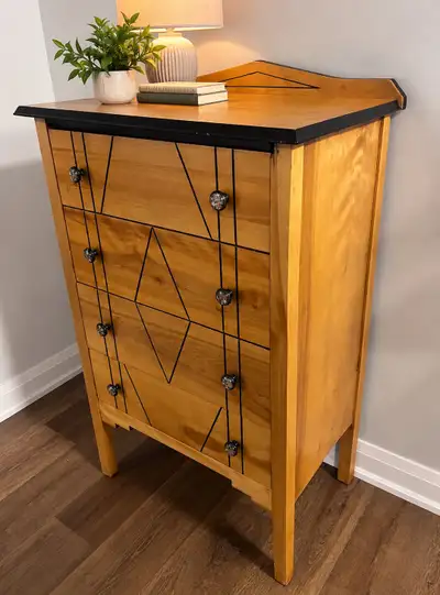 Vintage-Style 4-Drawer Wooden Dresser – Unique Design, View more