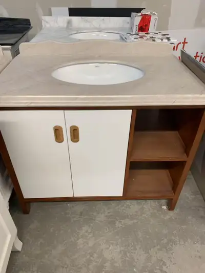 We're clearing out our premium floor model vanities – usually priced $800 to $1200+ each – now going...