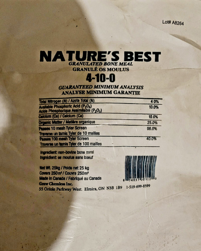 25kg 4-10-0 Nature's Best Bone Meal Fertilizer in Plants, Fertilizer & Soil in Saskatoon - Image 2