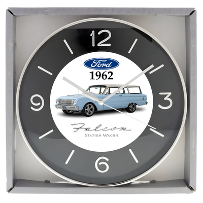 Brand new boxed wall clock approximately 10 inches in diameter featuring Custom designed artwork. Cl...