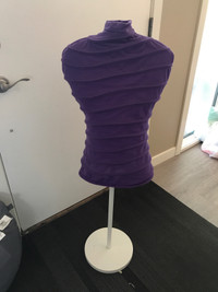 IKEA clothes display stand w purple cover
