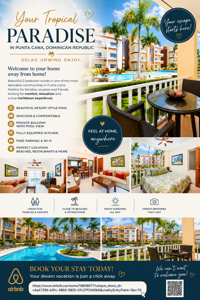Carabien Vacation/ 2-Bedroom Condo in Punta Cana, View more