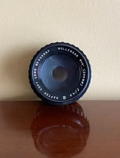 Vintage Wollensak Raptar Copy Lens 8 1/4" (209mm) f/4.5 No. D555, View more