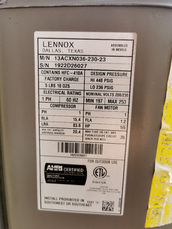 Lennox AC unit and heat exchanger in Heating, Cooling & Air in Markham / York Region - Image 4
