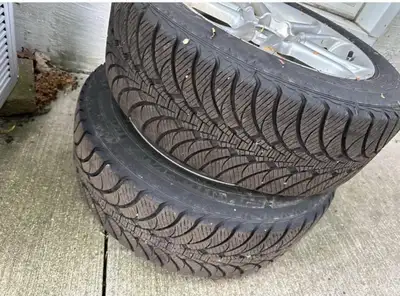For sale are my set of BMW tires, size 205/55R16, offering reliable performance in snowy conditions....