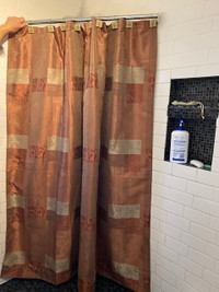 Elegant shower curtain with cute hooks